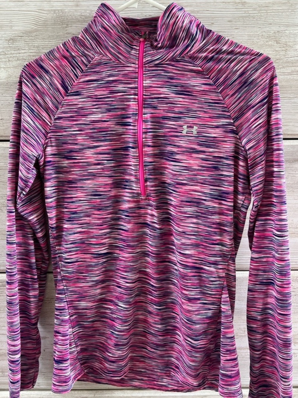 Under Armour Pink & Purple Space-Dye Half Zip Pullover